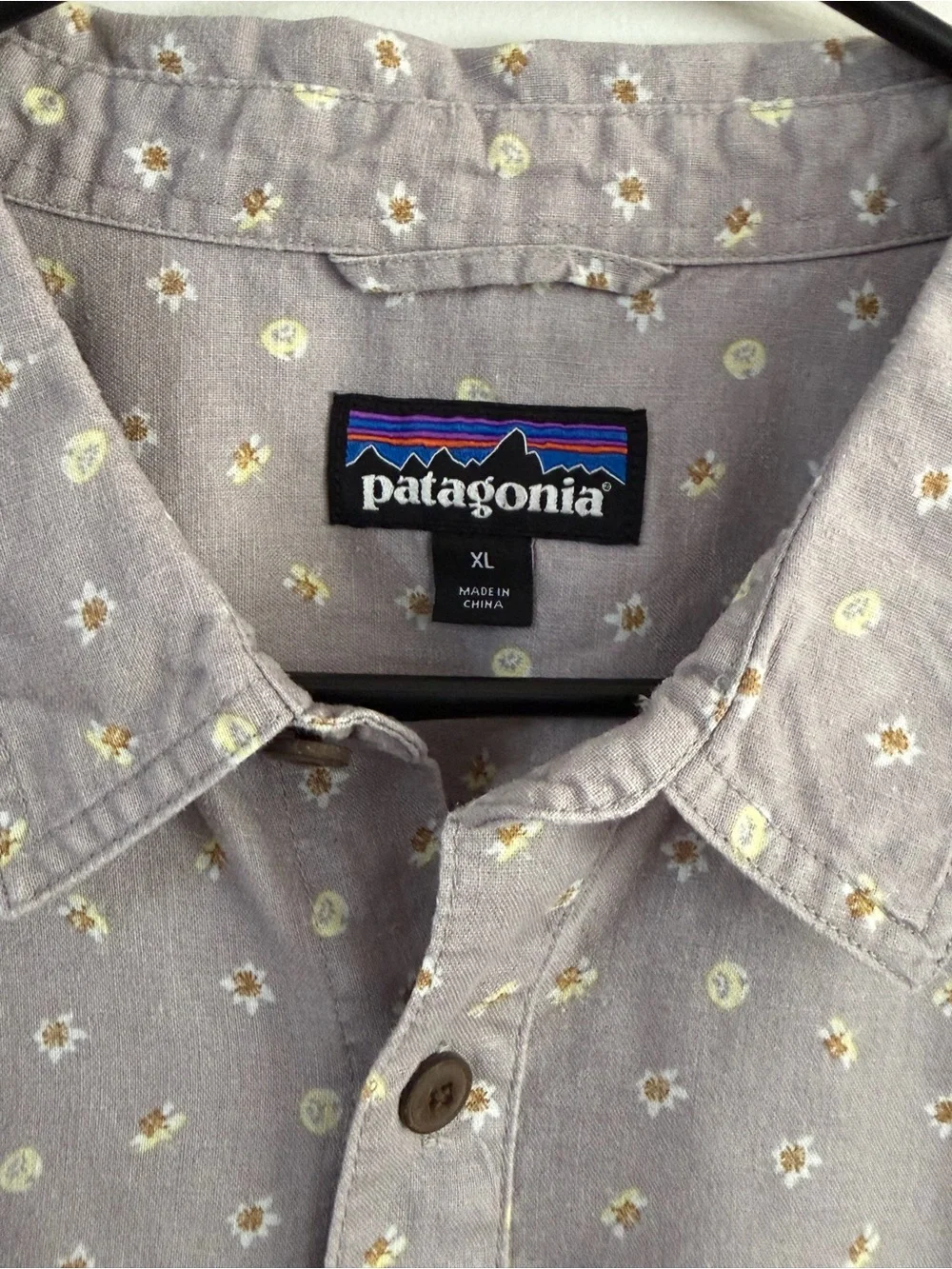 Patagonia Back Step Short Sleeve Shirt Hemp Cotton Floral Button XL Outdoor - Picture 3 of 11